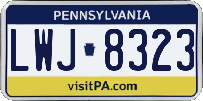 PA license plate LWJ8323