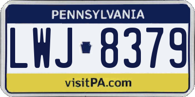 PA license plate LWJ8379