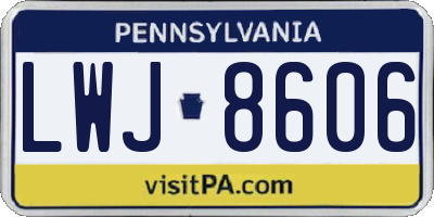 PA license plate LWJ8606