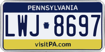 PA license plate LWJ8697
