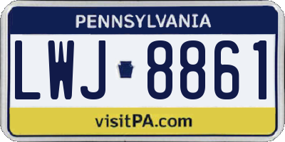 PA license plate LWJ8861