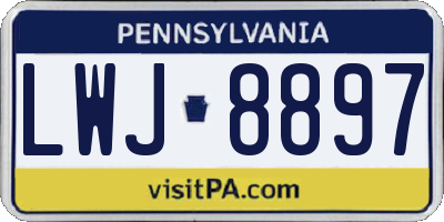 PA license plate LWJ8897