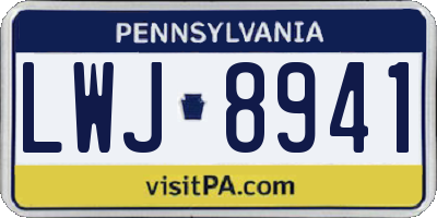 PA license plate LWJ8941