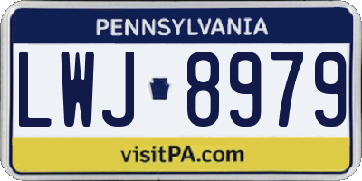 PA license plate LWJ8979