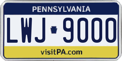 PA license plate LWJ9000