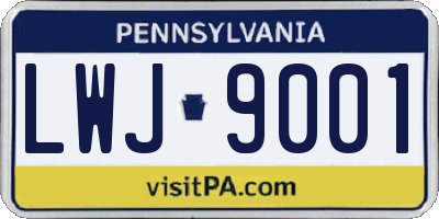 PA license plate LWJ9001