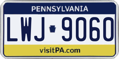 PA license plate LWJ9060
