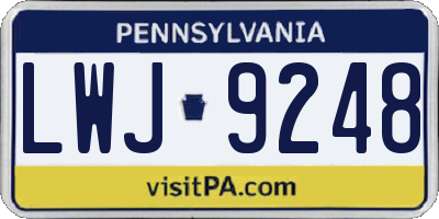 PA license plate LWJ9248