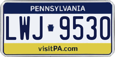 PA license plate LWJ9530