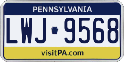 PA license plate LWJ9568