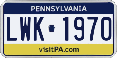 PA license plate LWK1970