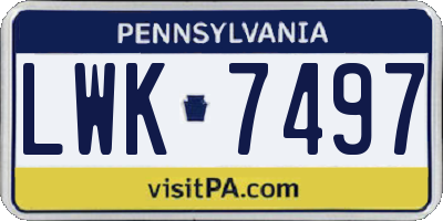 PA license plate LWK7497