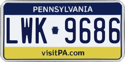 PA license plate LWK9686