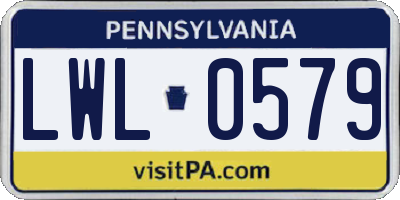 PA license plate LWL0579