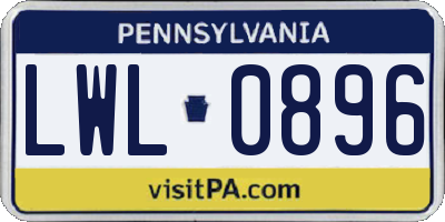 PA license plate LWL0896