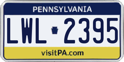 PA license plate LWL2395