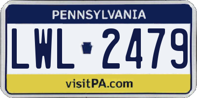 PA license plate LWL2479