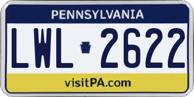 PA license plate LWL2622