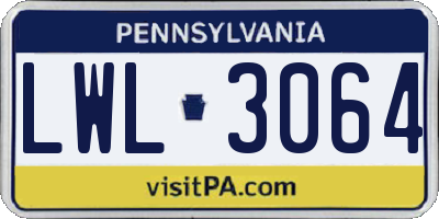 PA license plate LWL3064