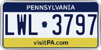 PA license plate LWL3797