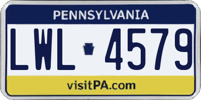 PA license plate LWL4579