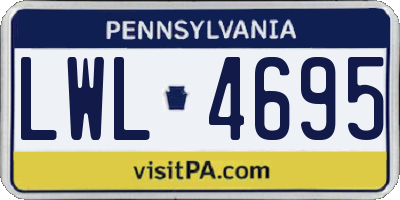 PA license plate LWL4695