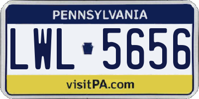 PA license plate LWL5656