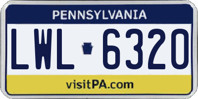 PA license plate LWL6320