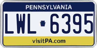 PA license plate LWL6395