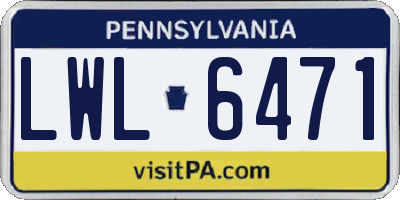 PA license plate LWL6471
