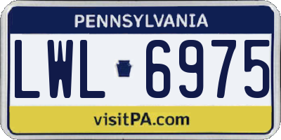 PA license plate LWL6975