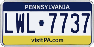 PA license plate LWL7737