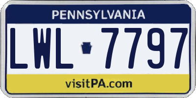 PA license plate LWL7797