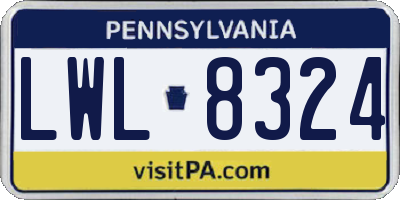 PA license plate LWL8324