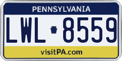 PA license plate LWL8559