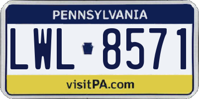 PA license plate LWL8571