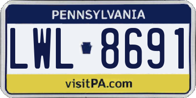 PA license plate LWL8691