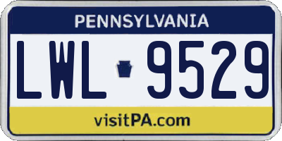 PA license plate LWL9529