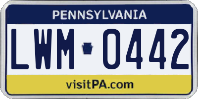 PA license plate LWM0442