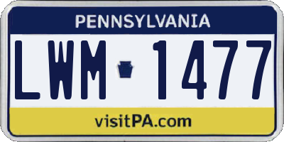PA license plate LWM1477