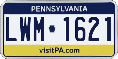 PA license plate LWM1621