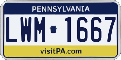 PA license plate LWM1667