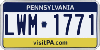 PA license plate LWM1771
