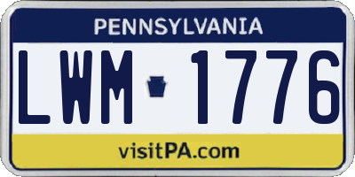 PA license plate LWM1776