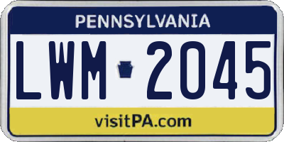 PA license plate LWM2045