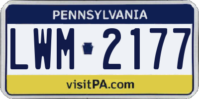 PA license plate LWM2177