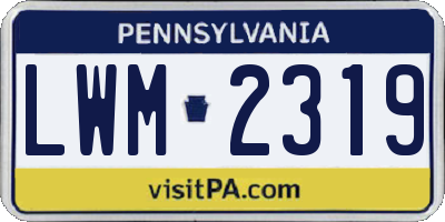 PA license plate LWM2319