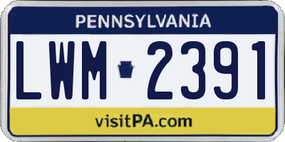 PA license plate LWM2391