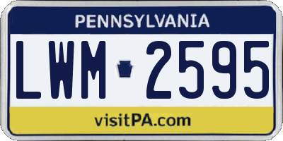 PA license plate LWM2595
