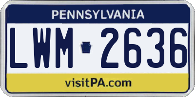 PA license plate LWM2636